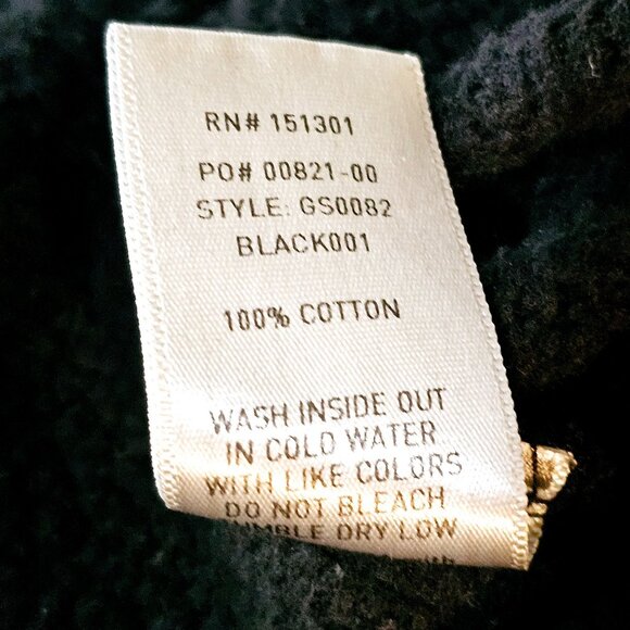 Good American Chenille Monogram R Oversized Black Good Hoodie Dress, XL/2XL - Picture 8 of 8